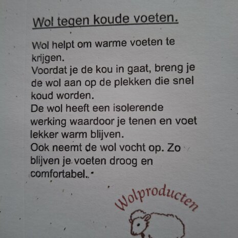 Warme voeten wol